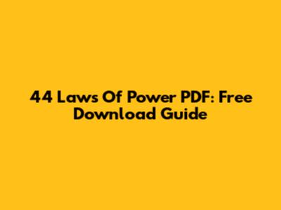 44 Laws Of Power PDF: Free Download Guide