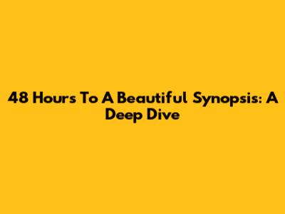48 Hours To A Beautiful Synopsis: A Deep Dive