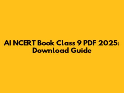 AI NCERT Book Class 9 PDF 2025: Download Guide