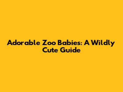 Adorable Zoo Babies: A Wildly Cute Guide