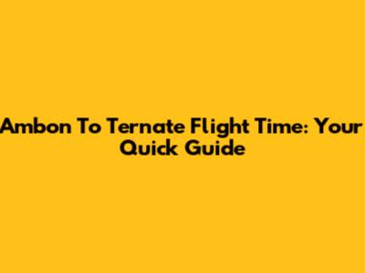 Ambon To Ternate Flight Time: Your Quick Guide