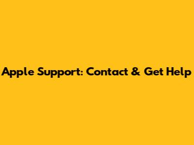 Apple Support: Contact & Get Help