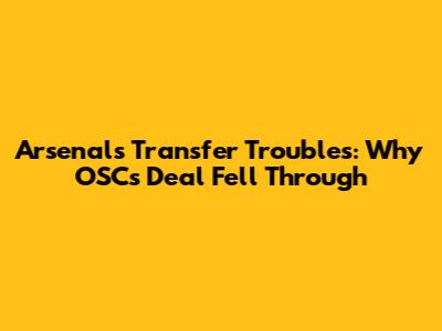 Arsenal's Transfer Troubles: Why OSC's Deal Fell Through