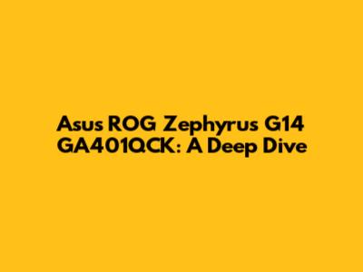 Asus ROG Zephyrus G14 GA401QCK: A Deep Dive