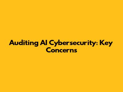 Auditing AI Cybersecurity: Key Concerns