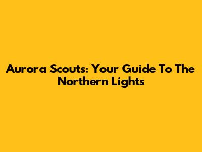 Aurora Scouts: Your Guide To The Northern Lights