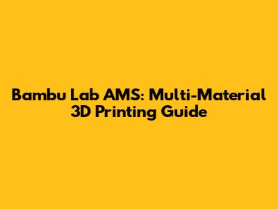 Bambu Lab AMS: Multi-Material 3D Printing Guide