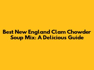 Best New England Clam Chowder Soup Mix: A Delicious Guide