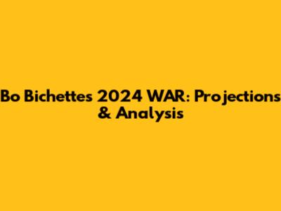 Bo Bichette's 2024 WAR: Projections & Analysis