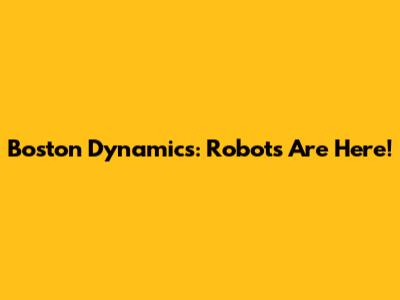 Boston Dynamics: Robots Are Here!