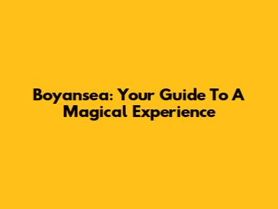 Boyansea: Your Guide To A Magical Experience