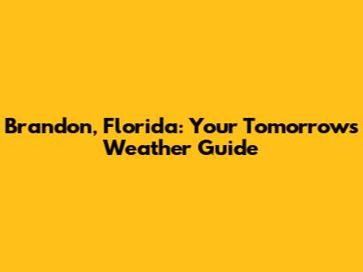 Brandon, Florida: Your Tomorrow's Weather Guide