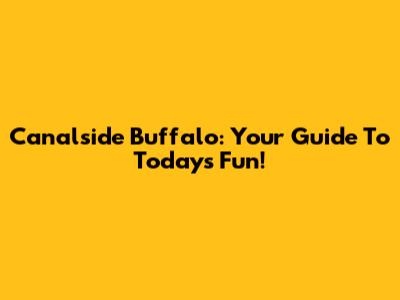 Canalside Buffalo: Your Guide To Today's Fun!
