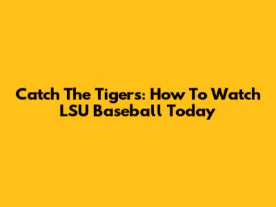 Catch The Tigers: How To Watch LSU Baseball Today