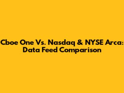 Cboe One Vs. Nasdaq & NYSE Arca: Data Feed Comparison