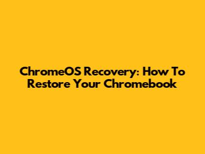 ChromeOS Recovery: How To Restore Your Chromebook