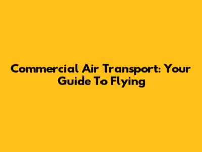 Commercial Air Transport: Your Guide To Flying