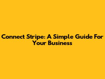 Connect Stripe: A Simple Guide For Your Business