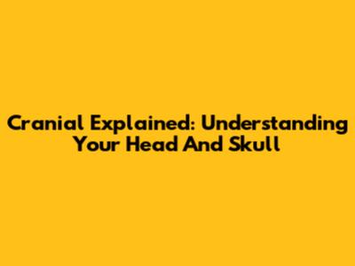 Cranial Explained: Understanding Your Head And Skull