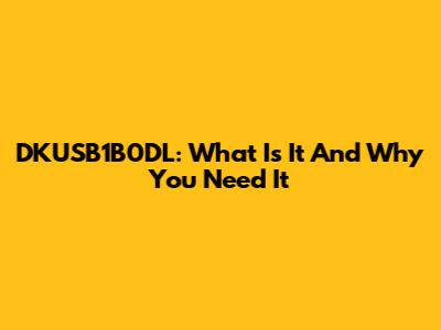 DKUSB1B0DL: What Is It And Why You Need It