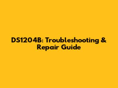DS1204B: Troubleshooting & Repair Guide