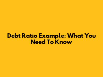 Debt Ratio Example: What You Need To Know