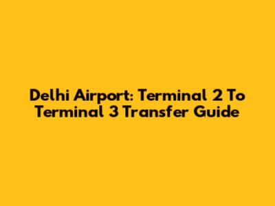 Delhi Airport: Terminal 2 To Terminal 3 Transfer Guide