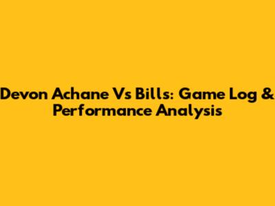 Devon Achane Vs Bills: Game Log & Performance Analysis