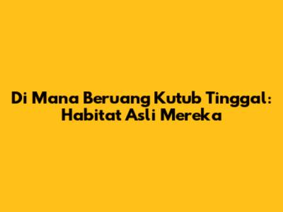 Di Mana Beruang Kutub Tinggal: Habitat Asli Mereka