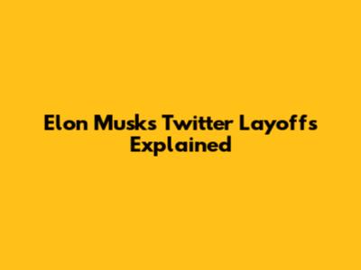 Elon Musk's Twitter Layoffs Explained