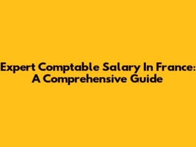 Expert Comptable Salary In France: A Comprehensive Guide