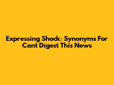 Expressing Shock: Synonyms For 'Can't Digest This News'