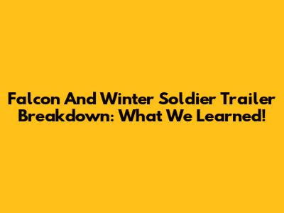 Falcon And Winter Soldier Trailer Breakdown: What We Learned!