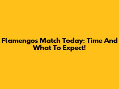 Flamengo's Match Today: Time And What To Expect!