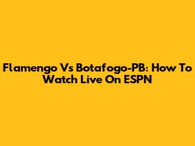 Flamengo Vs Botafogo-PB: How To Watch Live On ESPN