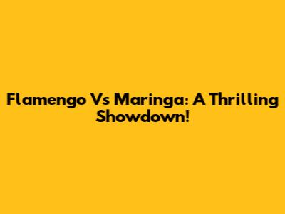 Flamengo Vs Maringa: A Thrilling Showdown!