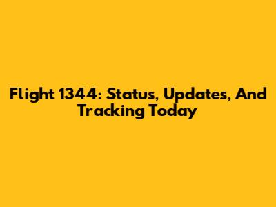 Flight 1344: Status, Updates, And Tracking Today