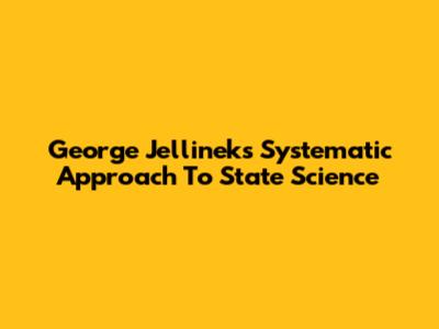 George Jellinek's Systematic Approach To State Science