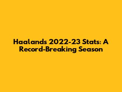 Haaland's 2022-23 Stats: A Record-Breaking Season
