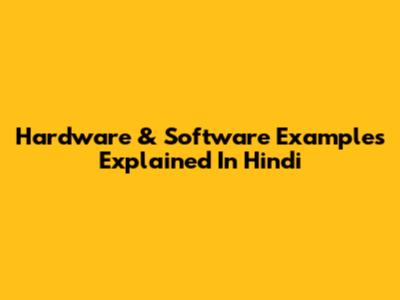 Hardware & Software Examples Explained In Hindi