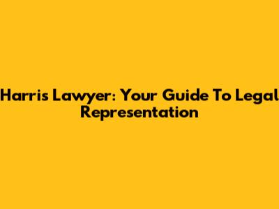 Harris Lawyer: Your Guide To Legal Representation