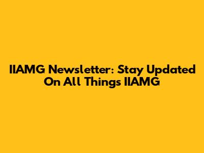 IIAMG Newsletter: Stay Updated On All Things IIAMG