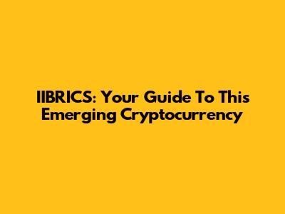 IIBRICS: Your Guide To This Emerging Cryptocurrency