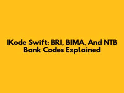 IKode Swift: BRI, BIMA, And NTB Bank Codes Explained
