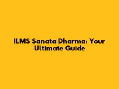 ILMS Sanata Dharma: Your Ultimate Guide