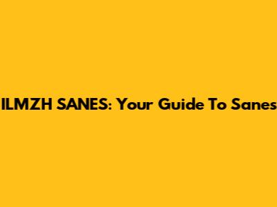 ILMZH SANES: Your Guide To Sanes
