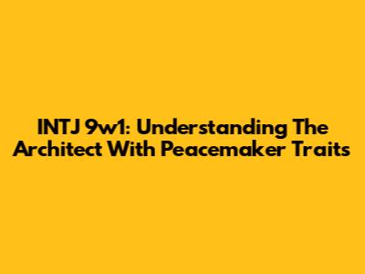 INTJ 9w1: Understanding The Architect With Peacemaker Traits