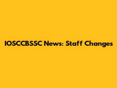 IOSCCBSSC News: Staff Changes