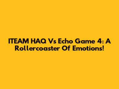 ITEAM HAQ Vs Echo Game 4: A Rollercoaster Of Emotions!