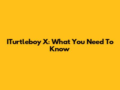 ITurtleboy X: What You Need To Know